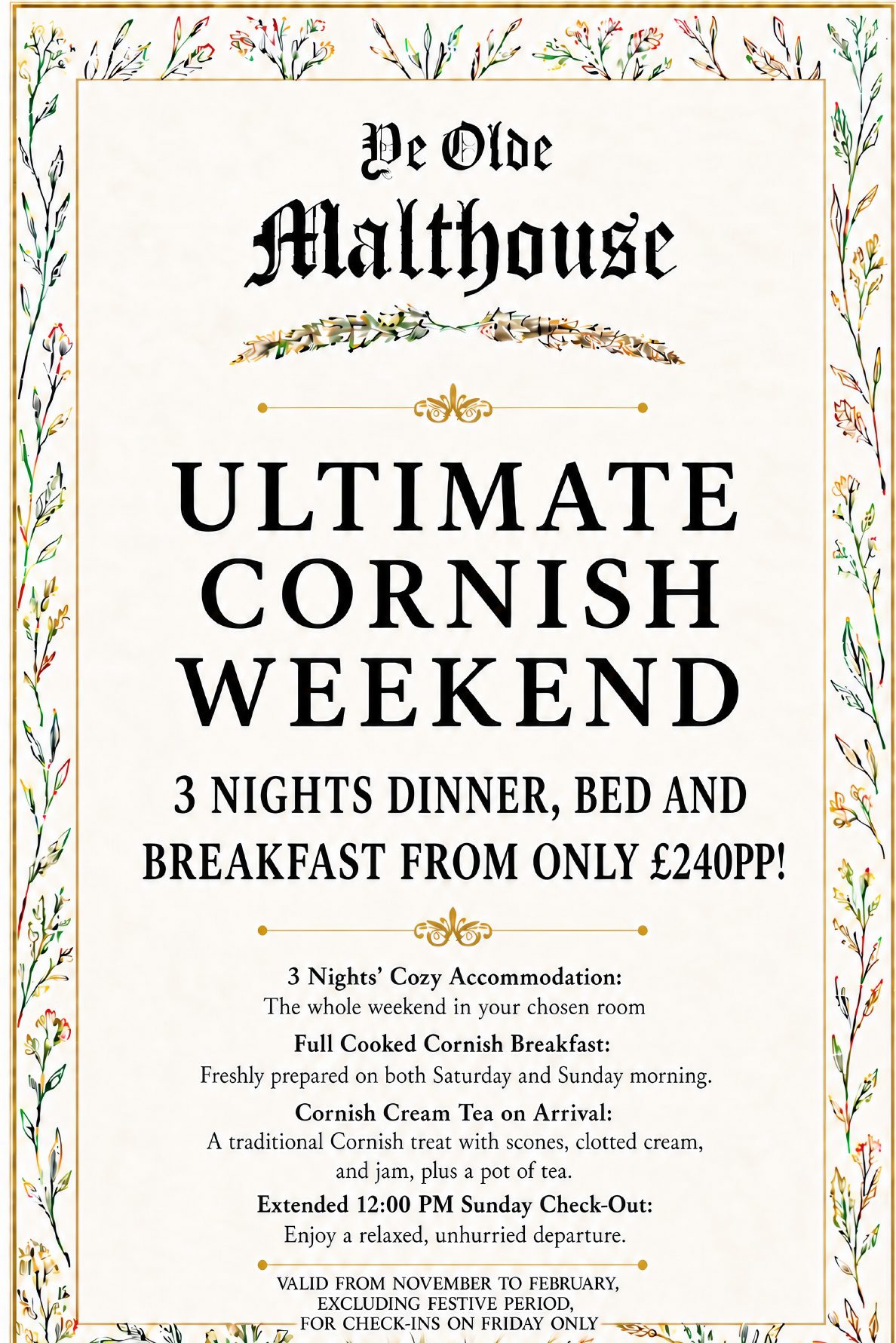 The Ultimate Cornish Weekend offer poster